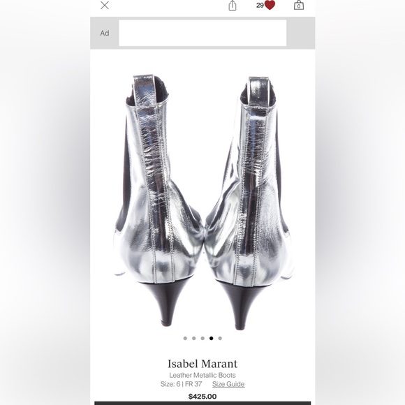 Isabel Marant Silver Booties - Picture 2 of 11